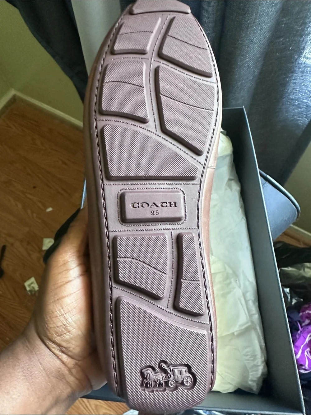 Coach Men's Brown Canvas Logo Penny Loafers
